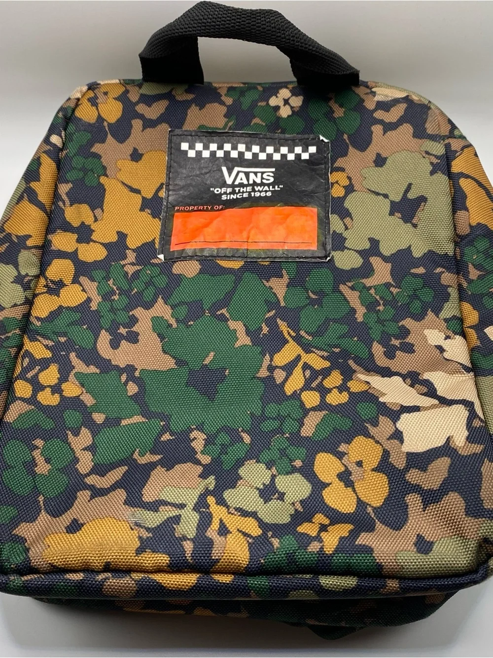 Vans Camouflage insulated lunch bag in Green, Brown & Yellow